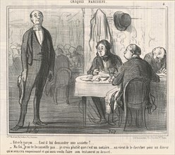 Est-ce le garçon?, 1855. Creator: Honore Daumier.