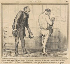 La personne ... demande a monter tout de suite ..., 19th century. Creator: Honore Daumier.