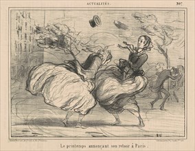 Le printemps annonçant son retour à Paris, 19th century. Creator: Honore Daumier.