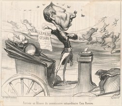 Arrivée en Alsace du commissaire ..., 19th century. Creator: Honore Daumier.