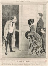 La famille de l'électeur, 19th century. Creator: Honore Daumier.