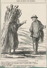 Un renseignement, 19th century. Creator: Honore Daumier.