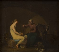 The robber gang's housekeeper comforts the young girl by telling the myth of Cupid..., 1808. Creator: Nicolai Abraham Abildgaard.
