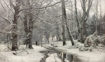 Frosty weather in a beech forest, 1881. Creator: Anders Andersen-Lundby.