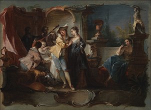 The Prodigal Son Living with Harlots, 1724-1761. Creator: Johann Wolfgang Baumgartner.