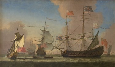 English Warships at Sea in a Fresh Breeze, 1677. Creator: Jan Karel Donatus van Beecq.