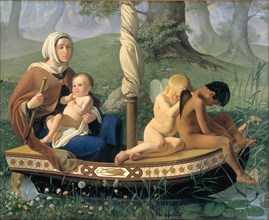 Infancy. From the series: The Four Ages of Man, 1840-1845. Creator: Ditlev Blunck.