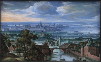 Landscape with a View of Antwerp, 1580-1589. Creator: Hans Bol.