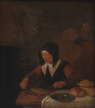 Old Woman at her Meal, 1635-1668. Creator: Gerritsz Quiringh van Brekelenkam.