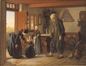 Visiting Grandfather, 1853. Creator: Julius Exner.