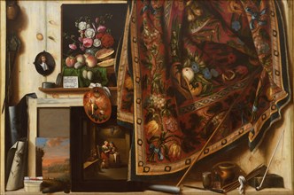 Trompe l'oeil. A Cabinet in the Artist's Studio, 1670-1671. Creator: Cornelis Norbertus Gysbrechts.