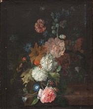 Flowers;Glass Bottle with Flowers, 1737-1795. Creator: Margareta Haverman.