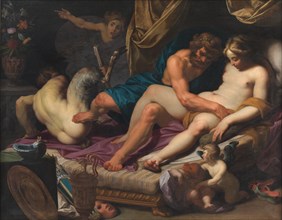 Hercules Kicking Faunus out of Omfale's Bed, 1607. Creator: Abraham Bloemaert.