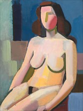 Seated Female Nude, 1940. Creator: Vilhelm Lundstrom.