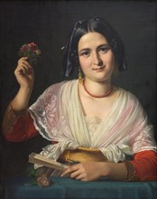 A Roman Woman in Fancy Dress, 1847. Creator: Wilhelm Marstrand.