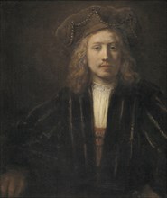 Young Man in a Pearl-trimmed Cap, 1650-1659. Creator: Workshop of Rembrandt.