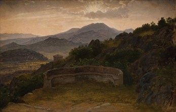 Landscape near Subiaco. Sunset, 1869. Creator: Peter Christian Thamsen Skovgaard.