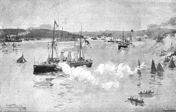 '' Arrival of the Seven Ships of the Australian Squadron at Port Jackson, New South Wales', 1891. Creator: Albert Henry Fullwood.
