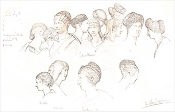'Studies of Roman Headdresses in the Uffizi Museum Florence', c1880-83. Creator: Sir Lawrence Alma-Tadema.