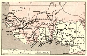 ''Voies de communication de l'Afrique occidentale francaise; L'Ouest Africain', 1914. Creator: Unknown.