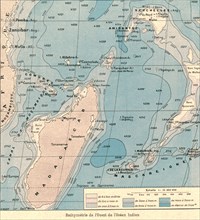 ''Bathymetrie de l'Ouest de l'Ocean Indien; Iles Africaines de la mer des Indes', 1914. Creator: Unknown.