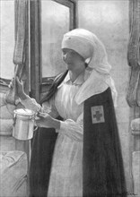 '"Pour nos soldats, s'il vous plait" ; Les Queteuses de la Croix-Rouge', 1916. Creator: L Sabattier.