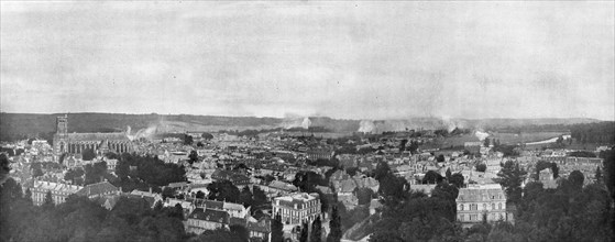 'Panorama de Soissons sous le feu de la grosse artillerie allemande', 1914. Creator: Unknown.