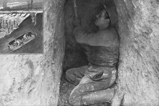 ''Un sapeur-mineur a son obscur et perilleux travail dans une galerie', 1915. Creator: Unknown.