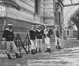 'Les evenements de Grece; Les marins francais gardant le Legation de France a Athenes', 1916. Creator: Unknown.