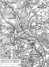 'Terrain de l'operation combinee franco-britannique de part et d'autre de Combles', 1916. Creator: Unknown.