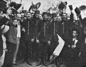 'L'aide Francaise a la Belgique; un corps de cavalerie francaise entrait en Belgique', 1914. Creator: Unknown.