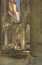 ''Soissons; Interieur de la Cathedrale de Soissons', 1915. Creator: Francois Flameng.