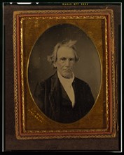 Unidentified man, head-and-shoulders portrait, facing front, between 1847 and 1860. Creator: James Presley Ball.