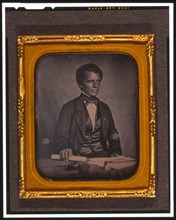 Beverly Page Yates, half-length portrait, facing slightly right, seated..., between 1856 and 1858. Creator: Augustus Washington.
