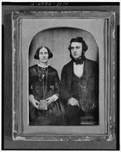 David and Ellen Bell, three-quarter length portrait, seated, between 1840 and 1850. Creator: Unknown.