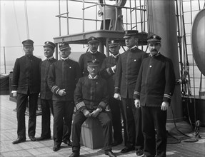 U.S.S. Raleigh, Capt. Coghlan and officers, (1898?). Creator: Edward H Hart.