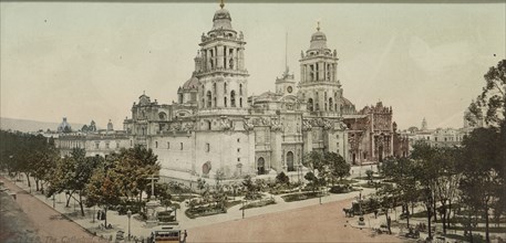 The cathedral, City of Mexico, between 1884 and 1900. Creator: William H. Jackson.