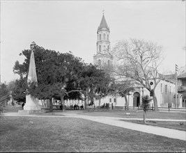 The Plaza [de la Constitucion], St. Augustine, c.(between 1880 and 1897). Creator: William H. Jackson.