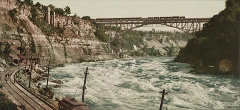 Niagara, Whirlpool Rapids and bridge, ca 1900. Creator: Unknown.