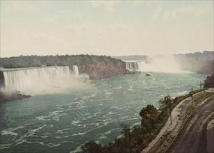 Niagara Falls from Canadian shore, ca 1900. Creator: Unknown.