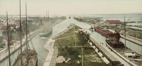 The Locks, Sault Ste. Marie, Michigan, ca 1900. Creator: Unknown.
