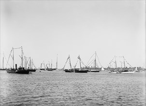 N.Y.Y.C. fleet, Vineyard Haven, August 7, '92, 1892 Aug 7. Creator: Unknown.