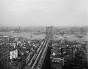 East River and Brooklyn Bridge, New York, N.Y., between 1900 and 1906. Creator: Unknown.