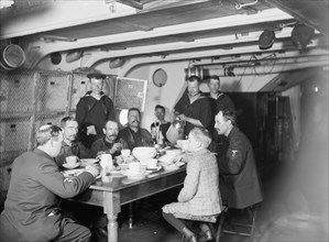 U.S.S. Massachusetts, petty officers' mess, between 1896 and 1901. Creator: Unknown.