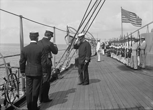 U.S.S. New York, Admiral Farquhar leaving the ship, 1899, 1899. Creator: Unknown.