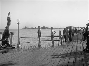 Afternoon plunge, Ste. Claire (i.e. Saint Clair) Flats, Mich., between 1900 and 1920. Creator: Unknown.