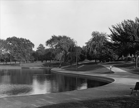 Pond, South Park, Fall River, Mass., between 1900 and 1920. Creator: Unknown.