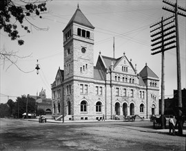 United States Post Office in front of the Winona Opera House...Minnesota, between 1892 and 1899. Creator: Unknown.