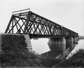 Bridge near Nelson, Rock River, Ill., ca 1898. Creator: Unknown.