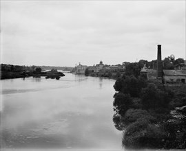 Looking up from Batavia, Fox River, Illinois, between 1880 and 1899. Creator: Unknown.